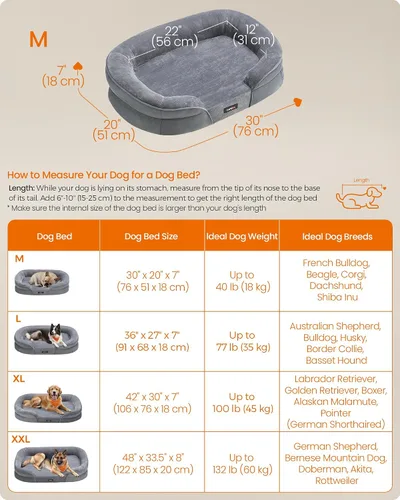 Vista 6 de Feandrea - Cama ortopédica para perros, sofá para perros de 30 pulgadas con funda extraíble lavable Medium Pet Sofa with Egg Crate Foam, Comfy