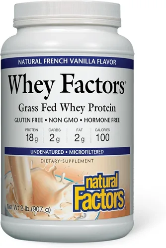 Vista 16 de Natural Factors Whey Factors, Grass Fed Whey Protein Concentrate, Aids Muscle Development and Immune Health, Double Chocolate, 2 lb
