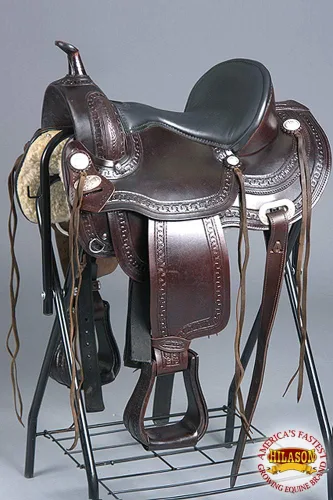 Vista 9 de HILASON Sillín Western Horse de cuero americano Flex Tree Trail & Pleasure Marrón Chocolate Sillín americano Sillín de cuero Sillín occidental