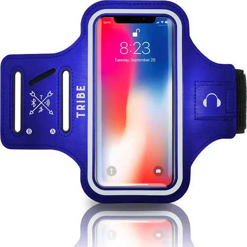Vista 10 de TRIBE - Funda brazalete resistente al agua para teléfono celular, soporte para correr para iPhone Pro Max Plus Mini SE (13/12/11/X/XS/XR/8/7/6/5)