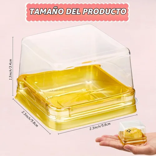 Vista 2 de 400 recipientes transparentes de postre para cupcakes con tapas, caja individual para cupcakes, caja de plástico para tartas, cajas individuales