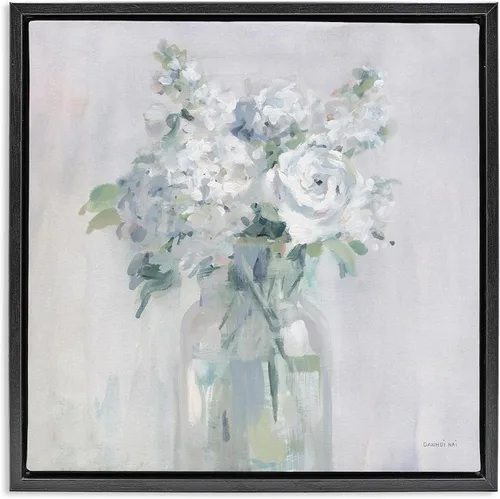 Vista 16 de Stupell Industries Ramo abstracto blanco con marco blanco Giclée Diseño de arte por Danhui Nai Enmarcado en blanco