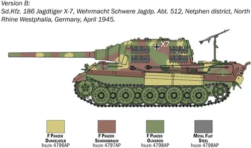 Vista 5 de Italeri WWII German Heavy Destroyer Tank Sd.Kfz.186 Yakt Tiger Modelo de plástico, escala 1: 56