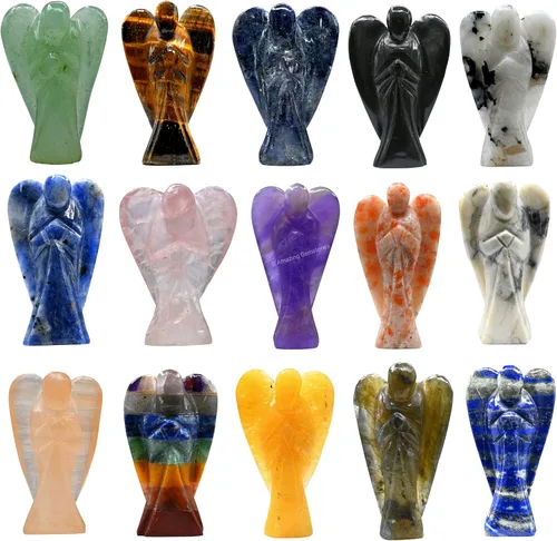 Vista 17 de Ángel de Amatista de Amazing Gemstone - Ángel de Cristal de Amatista y Figuras de Ángel Guardián de Bolsillo de Cristal de Amatista (10 centímetros)