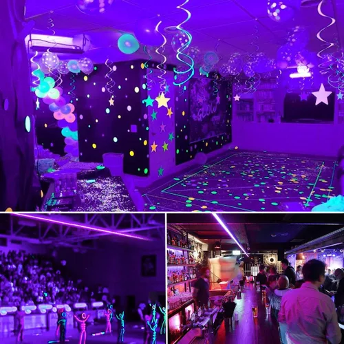 Vista 5 de BlackLights - Tira de luces LED de 110 V, kit de luces negras para exteriores, impermeable, 432 LED, 40 pies, flexible, color morado