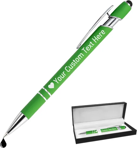 Vista 79 de STREADVE Bolígrafos personalizados personalizados con nombre grabado, logotipo, texto, bolígrafos de escritura suave, regalo personalizado para Negro