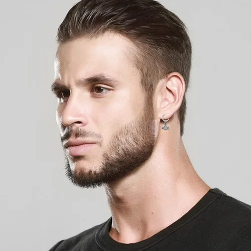 Vista 2 de Aretes vikingos para hombre, plata de ley, aretes colgantes vikingosgóticos, joyería vikinga, regalo para mujeres y hombres
