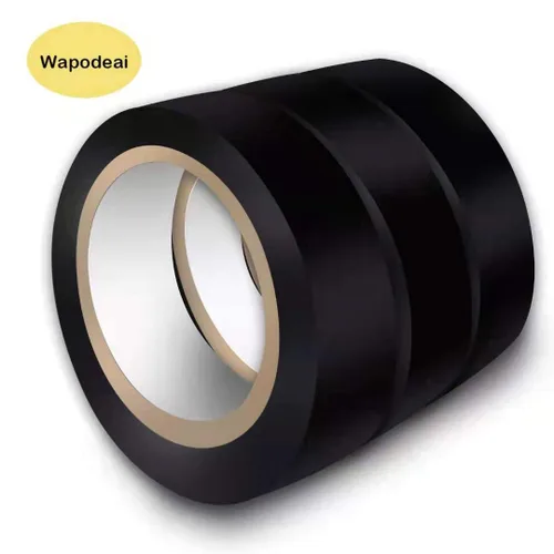 Vista 3 de Wapodeai 3 cintas eléctricas, ignífugas para interiores y exteriores, cinta eléctrica resistente a altas temperaturas, cinta impermeable negra