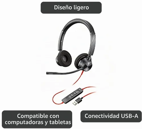 Vista 2 de Plantronics BLACKWIRE 3320, BW3320-M USB-A