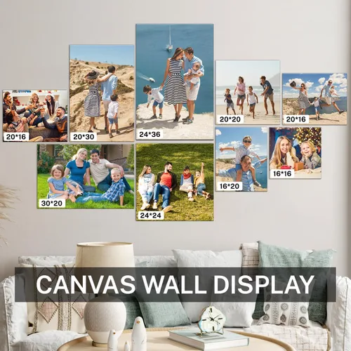 Vista 7 de Impresiones en lienzo personalizadas con tus fotos, imagen personalizada sobre lienzo, regalos personalizados con marco de pared para aniversario