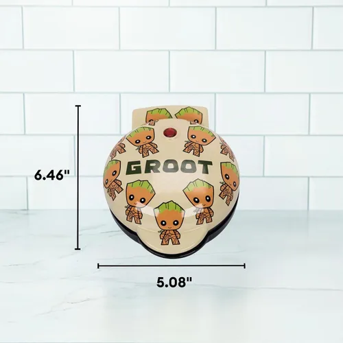 Vista 3 de Uncanny Brands - Mini Fabricante de gofres de Groot - Cocina con tu personaje favorito de GOTG
