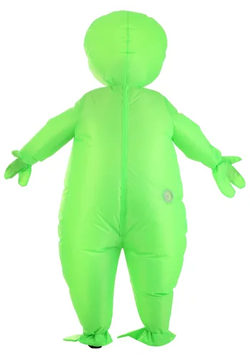 Vista 2 de Disfraz Inflable de Alienígena Verde para Niños Multicolor