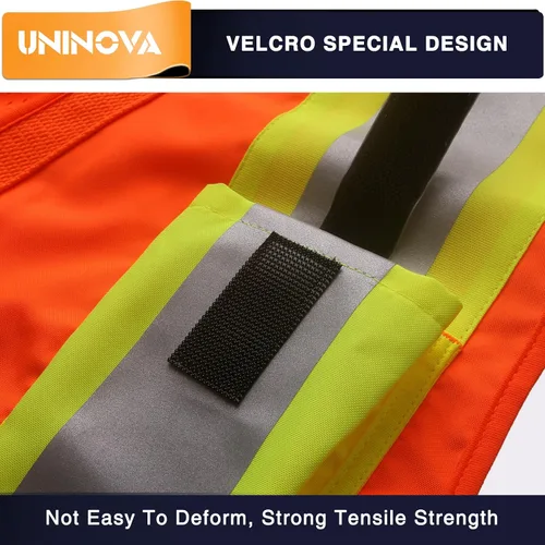 Vista 4 de Surveyor Safety Vest Reflective for Men, Class 2 Heavy Duty Safety Vests Reflective with Pockets