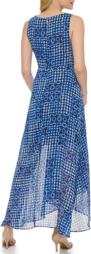 Vista 3 de Tommy Hilfiger Vestido largo halter de gasa para mujer