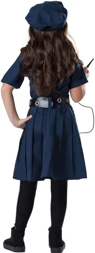 Vista 3 de Dress Up America Disfraz de policía para niña, disfraz de policía de Halloween para niños, juego de vestido, gorra y cinturón