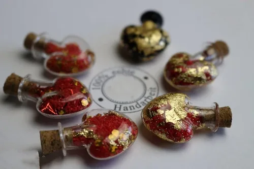 Vista 6 de Copos Schabin de oro rosa, copos de lámina metálica de cobre de 0.35 onzas para arte de uñas, pintura, manualidades, fabricación de joyas de limo