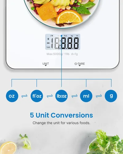 Vista 4 de RENPHO Báscula de composición corporal de 8 electrodos y báscula de alimentos inteligente