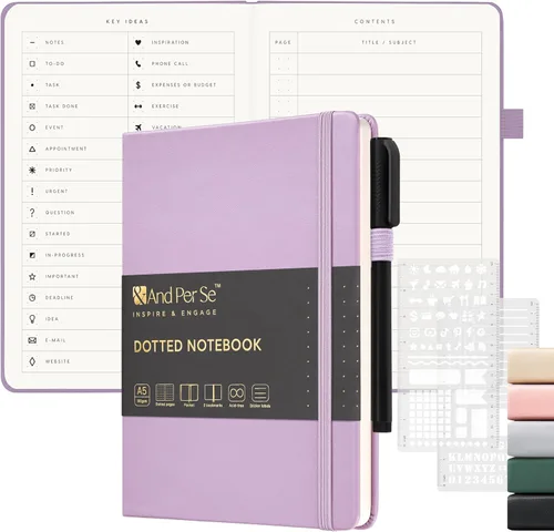 Vista 27 de &And Per Se Juego de diario y bolígrafo forrados (3 paquetes), cuaderno de tapa dura de cuero A5 con bolígrafo y juego de papelería, 160 páginas