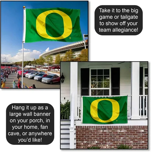 Vista 4 de Bandera de Oregon Green 3x5