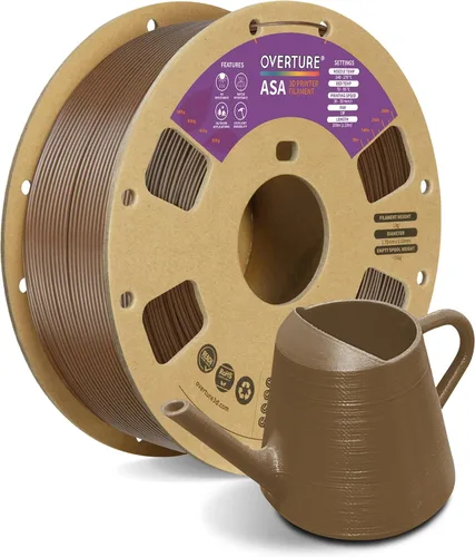 Vista 10 de Filamento OVERTURE ASA de 0.069 in, resistente a los rayos UV y a la intemperie, 2.2 lbs negro