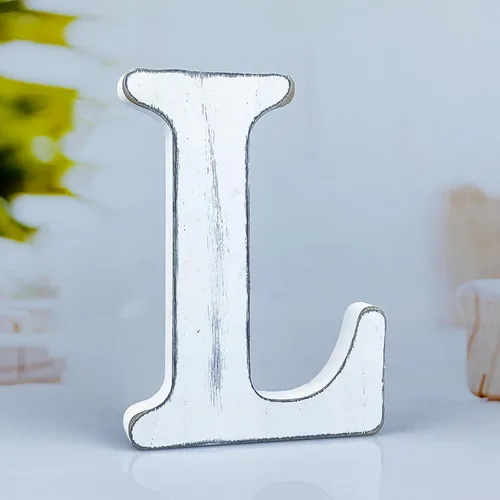 Vista 20 de Letras rústicas de madera blanca de 6 pulgadas, letras de madera sin terminar para decoración de pared, letras blancas retro de pie, decoración