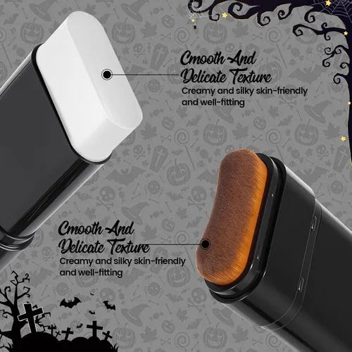 Vista 4 de White Face Paint Stick for Halloween, Skeleton Makeup Stick with Brush, White Face & Body Paint for Skull, Ghost Costume Makeup, Halloween Party