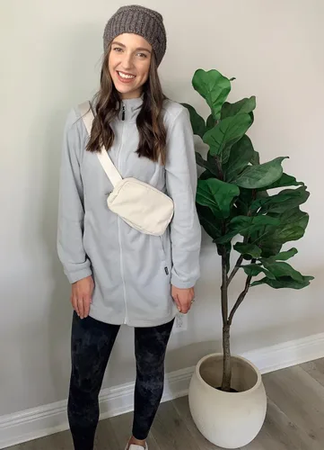 Vista 5 de BALEAF Chaqueta larga de forro polar con capucha y cremallera completa para mujer, abrigo de invierno suave y ligero