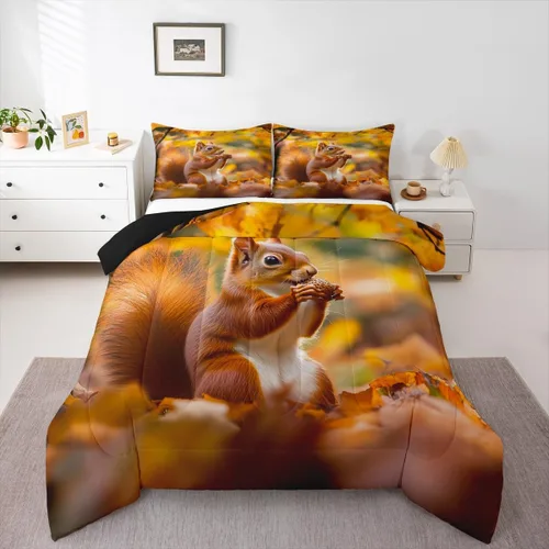 Vista 12 de Erosebridal Juego de edredón individual de pavo de Acción de Gracias, juego de ropa de cama de calabaza con hojas de otoño para niños y adultos