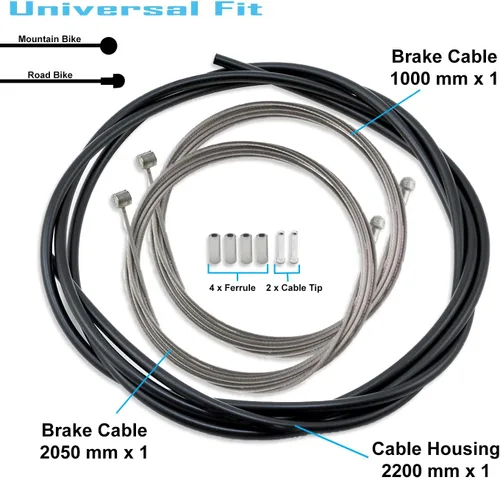 Vista 5 de SHIMANO Juego de cables de freno estándar universal, para MTB o bicicletas de carretera