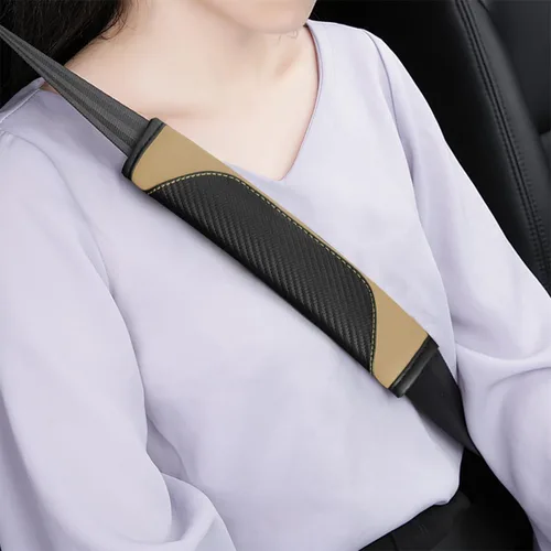 Vista 5 de Osilly 2 piezas de fundas para cinturón de seguridad de coche, protección de hombro de fibra de carbono, cojín suave para cinturón de seguridad