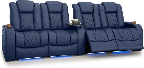 Vista 84 de Seatcraft Asiento de cine en casa Diamante Marrón Reclinable Individual