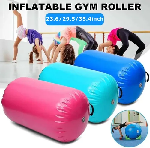 Vista 5 de Colchoneta inflable de gimnasia para gimnasia de 25/35/35 pulgadas, con bomba de aire eléctrica para entrenamiento, yoga, backflip, uso doméstico