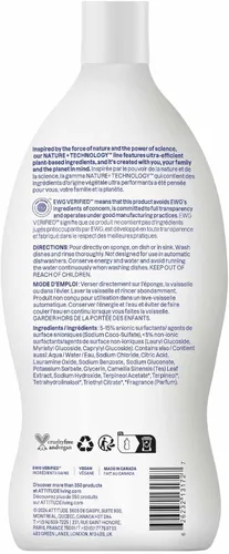 Vista 7 de ATTITUDE Jabón para platos, verificado por EWG, líquido para lavar platos a base de plantas y vegano, derivado de forma natural, ralladura