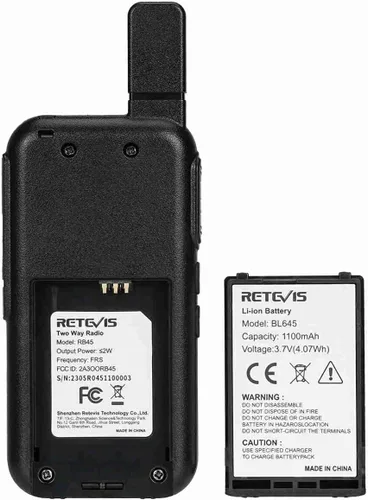 Vista 8 de Retevis RB45 Walkie Talkies - Paquete de 8 unidades, radio bidireccional recargable de largo alcance, doble PTT, indicador, sonido fuerte, mini