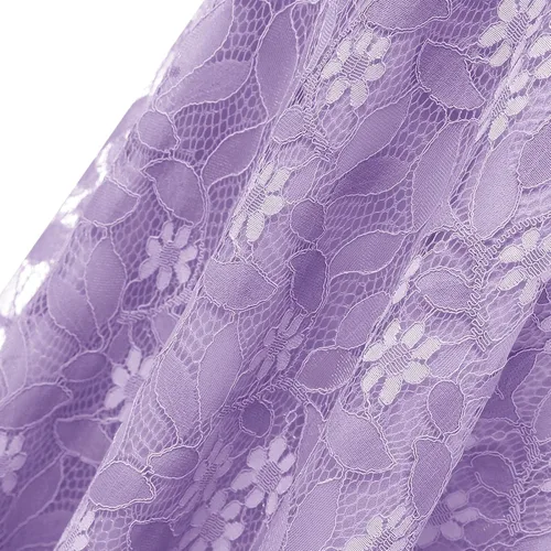 Vista 6 de Vestido de encaje floral para mujer, vestido de fiesta de graduación, cóctel, manga con volantes, casual, otoño, vestido plisado