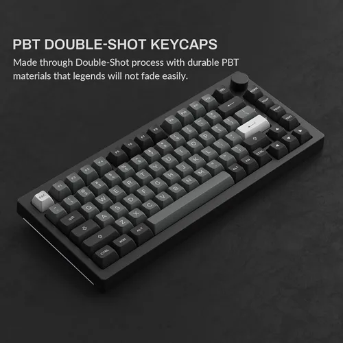Vista 5 de Akko 5075B Plus Teclado Mecánico 75% RGB Intercambiable en Caliente con Crema de Teclado con Perilla, Tema Negro y Plateado con Teclas PBT de Perfil