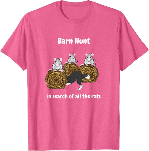 Vista 23 de Funny Barn Hunt - En busca de las ratas con Border Collie Camiseta, Negro