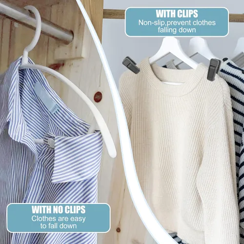 Vista 4 de Blcculi Clips para colgar perchas, 50 clips para colgar bebés, clips de plástico para dedos, clips para colgar pantalones, clips de agarre fuerte
