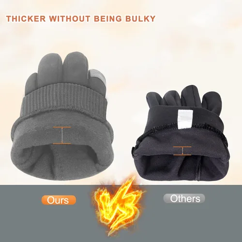 Vista 2 de ihuan Guantes impermeables de invierno para hombres y mujeres, cálidos, para correr, ciclismo, nieve, esquí, para clima frío, material térmico