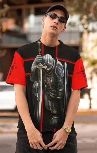Vista 3 de Camiseta de manga corta con cuello redondo para adultos en 3D