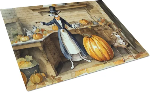 Vista 12 de Caroline's Treasures DAC1720LCB Affenpinscher - Tabla de cortar de vidrio con calabazas para cocina de otoño, grande, decorativa, de vidrio