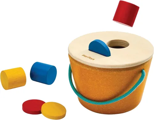 Vista 11 de PlanToys® Pop N Drop Bucket Objeto de Madera Permanencia Juguete para Bebés Cubo Pop 'N' Drop