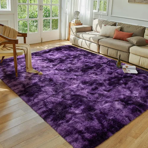 Vista 11 de Softlife Alfombra naranja para dormitorio, alfombra de felpa esponjosa para sala de estar para niñas, alfombra lanuda para niños, alfombra suave
