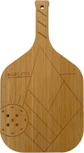 Vista 6 de Fox Run Your Serve Pickleball Paddle Charcutería, 14.5 x 7.5 pulgadas, tablas para servir queso de bambú Fun Postgame Charcuterie Board Large