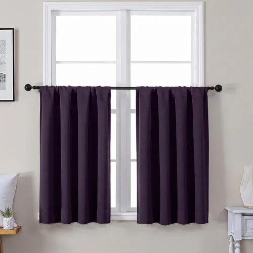 Vista 169 de Gwine Aqua Short Curtains 36 Inches Long - Small Half Window Kitchen Curtains Over Sink, Solid Blackout Curtain for Bathroom Basement Cabinet RV, 2