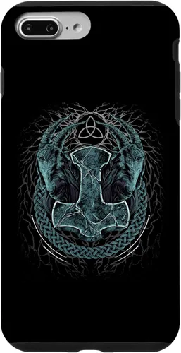 Vista 9 de Funda de mitología nórdica pagana para iPhone 15 Viking Mjolnir Thors Hammer