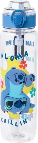 Vista 12 de Silver Buffalo Disney Lilo y Stitch Botella de agua con rastreador de hidratación Stay Cool Schedule, de plástico, con tapa de cierre, correa