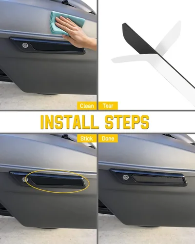 Vista 5 de Insertos reflectores de bolsa de sillín color negro, reflector de cubierta de pestillo de alforja compatible con Harley Touring 2014-2024 Street