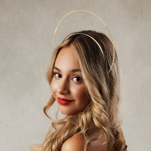 Vista 3 de FOMIYES Tocado dorado para boda de ángel, accesorios de material metálico para mujer