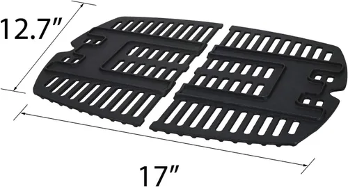 Vista 2 de C764D (2 unidades) Rejillas de cocina de hierro fundido de 17 x 12.7 pulgadas para Weber 7644 Q100 series, Q140, Q1000 series Q1200 50060301 386000